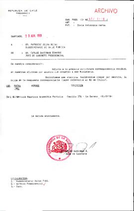 [Se remite fotocopia de correspondencia a Secretario de Salud Pública]