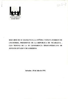 [Discursos de su excelencia el señor Presidente de la República de Nicaragua]