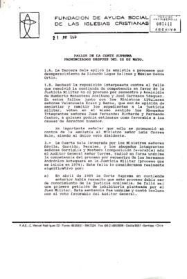 Fallos de la corte suprema pronunciados después del 28 de mayo.1993-07-19