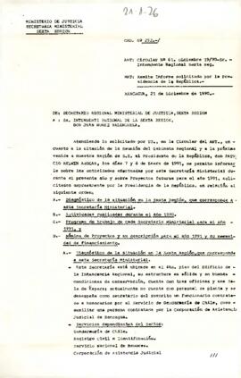 Ord. N°252 del Ministerio de Justicia, Secretaría Ministerial Sexta Región, del Secretario Regional Ministerial de Justicia, sr. Alamiro Carmona Rojas, dirigido al sr. Intendente Regional de la Sexta Región, sr. Juan Núñez Valenzuela