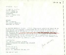 Carta del Super Intendente de Bancos del Ecuador, Dr. Gonzalo Córdova Galarza, dirigida a la sra. Amelia Huerta