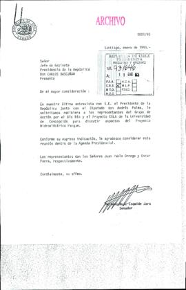 [Carta del Senador Mariano Ruiz-Esquide]