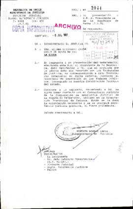 [Da respuesta a solicitud de Sra. Eliana Gutierrez]