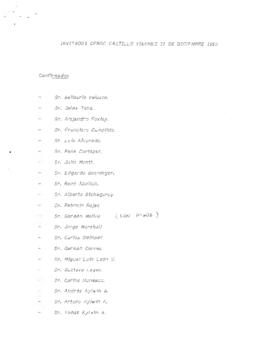 Lista de Invitado a Cerro Castillo Viernes 31 de Diciembre de 1993.