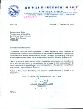[Carta de Asociación de Exportadores de Chile]