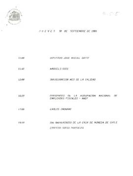 Programa Jueves 30 de Septiembre de 1993.