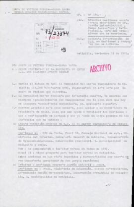 [Solicitud de la Junta de Vecinos Foresta-Santa Laura de Melipilla dirigida al Presidente Patricio Aylwin referente a proyectos en el sector]