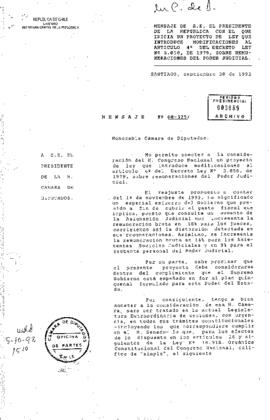 Mensaje Nº 60-325 de S.E. El Presidente de la República con el que inicia un Proyecto de Ley que introduce modificaciones al artículo 4º del Decreto Ley Nº3.058, de 1979, sobre remuneraciones del Poder Judicial