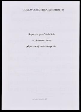 Rapsodia para viola sola