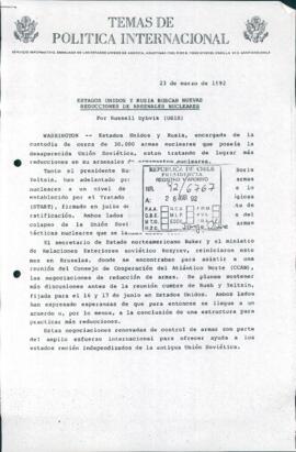 [Documento: "Estados Unidos y Rusia buscan nuevas reducciones de arsenales nucleares]