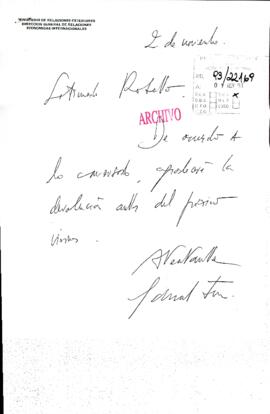 [Nota: devolución de documentos]