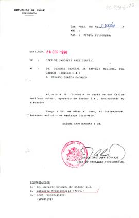 [Carta del Jefe de Gabinete Presidencial a Gerente General de ENACAR]
