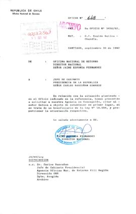 [Oficio Ord. Nº 648 de Director Nacional de Oficina Nacional del Retorno, responde]