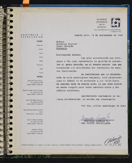 Carta de agradecimiento de presentación de Mazapán