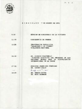 Programa Miércoles 7 de Agosto de 1991
