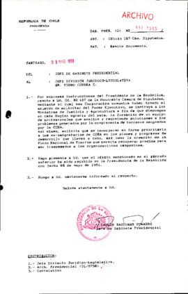 [Se remite Oficio N°187 a Jefe de la División Jurídico Legislativa]