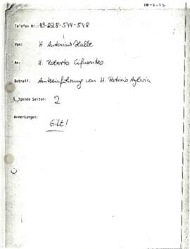 Carta desde la Unión Demócrata Cristiana de Alemania (CDU), Firmada por el sr.  Antonius Halbe, dirigida al Presidente electo de Chile, sr. Patricio Aylwin Azócar