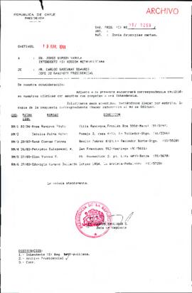 [Se adjunta correspondencia a Intendente Región Metropolitana]