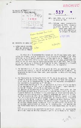 [Carta sobre expropiación respecto de predio agrícola de don Eliseo López Leon]