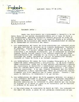 [Carta de Federación de Sindicatos del Banco de Chile relativa a su rol sindicar en el Banco]