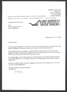 Carta de Wolfgang Martin Stroh a Gustavo Becerra-Schmidt