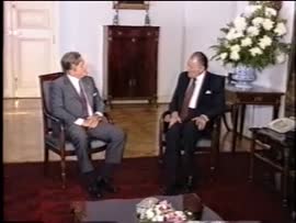 Presidente Aylwin recibe al Presidente de Uruguay Luis Alberto Lacalle en La Moneda: video