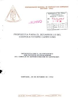 ["Propuesta para el desarrollo del cooperativismo campesino"]