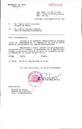 [Se adjunta correspondencia a Alcalde de Temuco]