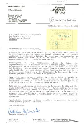 [Carta de anuncio respecto a la realización de la conferencia trienal de la fundación Konrad-Aden...