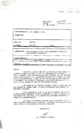 Fax del Superintendente de Bancos e Instituciones Financieras