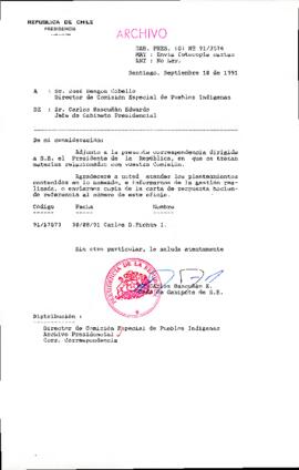 [Se adjunta correspondencia a Director de Comisión Especial de Pueblos Indígenas]