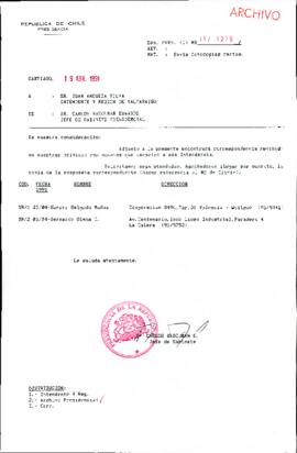[Se adjunta correspondencia a Intendente V Región de Valparaiso]
