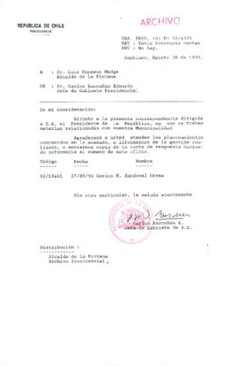 [Oficio Ord. N° 4375 de Jefe de Gabinete Presidencial, remite copia de carta]