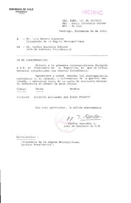 [Oficio Gab. Pres. N° 5659 de Jefe de Gabinete Presidencial, remite copia de carta que se indica]