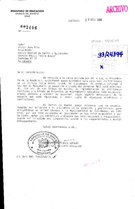 [Carta del Jefe de Gabinete del Ministro de Educación mediante la cual da respuesta a solicitud d...