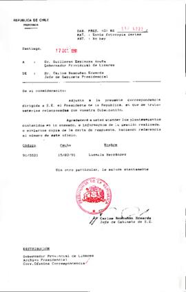 [Remite fotocopia de carta que se indica a Gobernador de Linares]