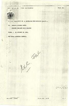 Carta de Ricardo Núñez Muñoz y Mariano Ruiz-Esquide, senadores de la República, a Patricio Aylwin Azócar, Presidente de la República