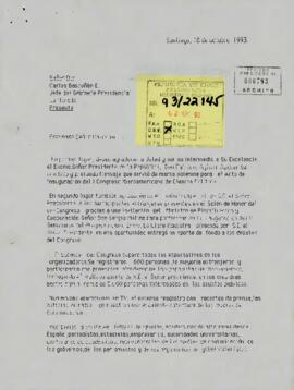 Carta del sr. Walter Sánchez dirigida a Carlos Bascuñán Edwards, Jefe de Gabinete Presidencial