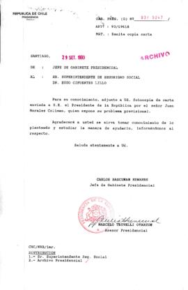 [Oficio Gab. Pres. Ord. N° 5047 de Jefe de Gabinete Presidencial, remite copia de carta que se indica]