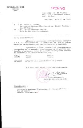 [Oficio  Gab. Pres. Ord. N° 3133 de  Jefe de Gabinete Presidencial, remite copia de carta que se indica]