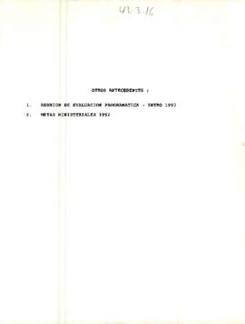 Reunion de evaluacion de programática y metas Ministeriales 1992.