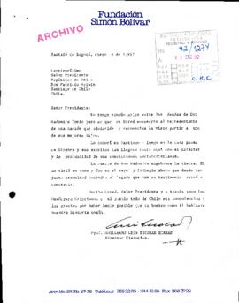 [Carta de Fundación Simón Bolivar expresando condolencias por la partida de Radomiro Tomic]