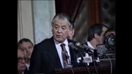 Presidente Aylwin ofrece discurso en el Parlamento Argentino : video