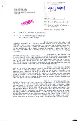 [Oficio Ord. N° 71 de Alcalde de Curanilahue, informa]