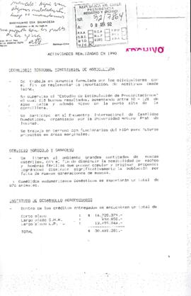 [Remite minuta de actividades realizadas en 1990]
