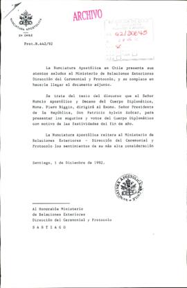 [Nunciatura Apostólica remite documento]