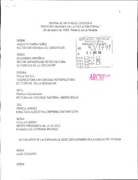 [Nómina de invitados a ceremonia]