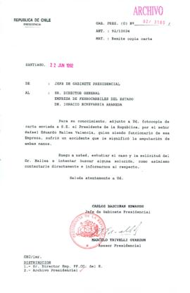 [Carta del Jefe de Gabinete de la Presidencia a Director General de Ferrocarriles del Estado]