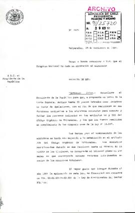 [Carta del Presidente del Senado sobre aprobación proyecto de ley]