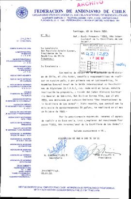 [Carta de Federación de Andinismo sobre proyecto internacional de andinismo]